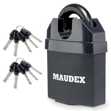 Maudex MDL60 High Security Padlock for Outdoor Use 10 Keys Anti Drill Anti Pick Cylinder Ideal Lock for Storage Unit Shed Gate Container with 067 Shackle Clearance