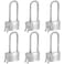 HOX MarineGrade Rustproof Padlock Stainless Steel Shackle ChromePlated Brass Body Weatherproof Outdoor Lock 25Inch Long Shackle 6Pack