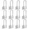 HOX MarineGrade Rustproof Padlock Stainless Steel Shackle ChromePlated Brass Body Weatherproof Outdoor Lock 25Inch Long Shackle 12Pack