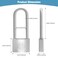 HOX MarineGrade Rustproof Padlock Stainless Steel Shackle ChromePlated Brass Body Weatherproof Outdoor Lock 25Inch Long Shackle 12Pack