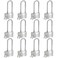 HOX MarineGrade Rustproof Padlock Stainless Steel Shackle ChromePlated Brass Body Weatherproof Outdoor Lock 25Inch Long Shackle 12Pack