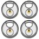 Puroma Keyed Padlock Stainless Steel Locker Lock Heavy Duty Locks with 12 Keys Waterproof Outdoors Gate Storage Unit Lock with 38 Inch Shackle for Warehouse Gym Storage Locker 4 Pack
