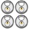 Puroma Keyed Padlock Stainless Steel Locker Lock Heavy Duty Locks with 12 Keys Waterproof Outdoors Gate Storage Unit Lock with 38 Inch Shackle for Warehouse Gym Storage Locker 4 Pack