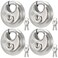 HOX Heavy Duty Padlock with Key 70mm Stainless Steel Commercial Discus Keyed Lock High Security 4 Pack