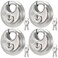 HOX Heavy Duty Padlock with Key 70mm Stainless Steel Commercial Discus Keyed Lock High Security 4 Pack