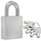Britanium SFL60 Professional Grade Padlock Chrome Plated Steel with Boron Alloy Shackle 5 Tumbler Keys WeatherResistant Design for Storage Commercial Security