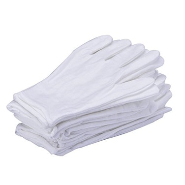 lasenersm 12Pcs6 Pairs 827 Inches White Cotton Gloves Work Gloves One Size