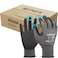Kebada W1 Work Gloves for Men and Women Touchscreen PU Coated Gloves with Grip 50 Pairs Bulk Pack Ideal for Warehouse Package Handling Construction Gardening Gray Large