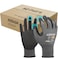 Kebada W1 Work Gloves for Men and Women Touchscreen PU Coated Gloves with Grip 50 Pairs Bulk Pack Ideal for Warehouse Package Handling Construction Gardening Gray Large