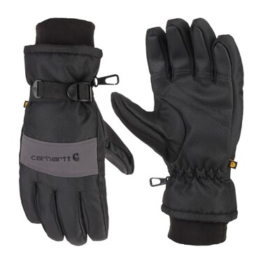 Carhartt Mens Waterproof Insulated Knit Cuff Glove Black Grey XXLarge