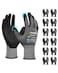 DULFINE Safety Work Gloves MicroFoam Nitrile Coated12 Pairs PackSeamless Knit Nylon Glove with Black MicroFoam Nitrile GripIdeal for General PurposeAutomotiveHome ImprovementPaintingMedium