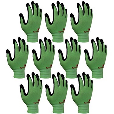 3M Super Grip 200 All Day Comfort Nitrile Foam Coated Work Gloves 10 Pairs Medium Green