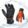 Vgo... Vgo 1Pair 4 or above Lined High Dexterity Touchscreen Synthetic Leather Winter Warm Work Gloves Waterproof Insert Size L Orange Black SL8777FLWP