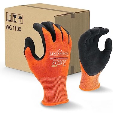 linconson 12 Pack Safety Performance Series Construction Mechanics Work Gloves S Pack of 12 Orange