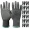 JM-FUHAND JMFUHAND UltraThin PolyurethanePU Coated safety Work Gloves12 PairsIdeal for Light Duty WorkGreySmall
