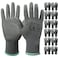 JM-FUHAND JMFUHAND UltraThin PolyurethanePU Coated safety Work Gloves12 PairsIdeal for Light Duty WorkGreySmall