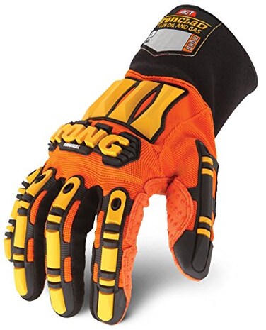 Ironclad KONG SDX202S Original Oil Gas Safety Impact Gloves Small Orange