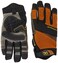 Custom Leathercraft160L Contractor XtraCoverage Flex Grip Work Gloves Durable Synthetic Leather Padded Knuckles Black Brown Large
