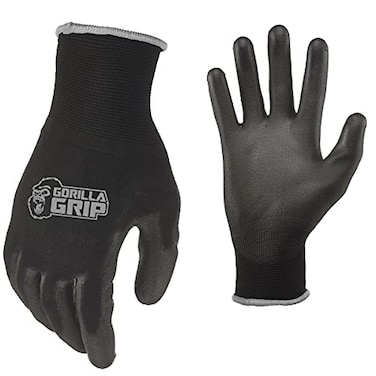 Gorilla Grip Work Gloves Never Slip Maximum Grip AllPurpose Gloves for Men Superior in Wet Dry Oily Conditions Polymer Palm Extra Large Size 5 Pairs BlackBlue 2505825