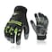 Vgo... Vgo 1Pair High Dexterity Water Repellent Goat Leather Heavy Duty Mechanic GloveRigger GloveAntiVibrationAntiAbrasionTouchscreen Size LGreenGA8954