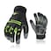 Vgo... Vgo 1Pair High Dexterity Water Repellent Goat Leather Heavy Duty Mechanic GloveRigger GloveAntiVibrationAntiAbrasionTouchscreen Size XLGreenGA8954