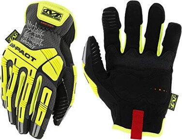 Mechanix Wear HiViz MPact Open Cuff E5 Work Gloves XLarge Fluorescent Yellow