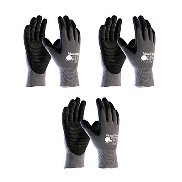 PIP GTEK Maxi Flex Endurance 34845 Seamless Knit Coated Gloves Pair SmallXLarge 3 Piece
