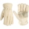 Wells Lamont Leather Work Gloves for Men Grain Cowhide Reinforced Palm Ideal for Construction Farming Ranching Ergonomic Fit Keystone Thumb Elasticized Wrist Beige Small 1130S