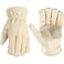 Wells Lamont Leather Work Gloves for Men Grain Cowhide Reinforced Palm Ideal for Construction Farming Ranching Ergonomic Fit Keystone Thumb Elasticized Wrist Beige Small 1130S