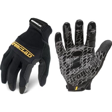 Ironclad Box Handler Work Gloves BHG Extreme Grip Performance Fit Durable Machine Washable 1 Pair Small BHG02S Black