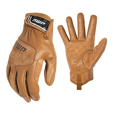 AWP HighPerformance Cowhide Leather Work Gloves for Men and Women Abrasion Resistant Large
