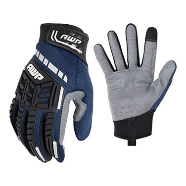AWP Pro Protect Work Gloves for Men And Women Full BackOfHand TPR Impact Protection Large