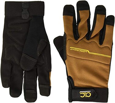 Custom Leathercraft CLC 124M Workright Flex Grip Work Gloves Shrink Resistant Improved Dexterity Tough Stretchable Excellent GripBlackMedium