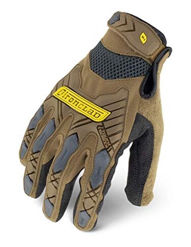 Ironclad XLarge Brown Touchscreen Command Impact Work Gloves Hand Safety AntiVibration Reducing Pads Sweat Management Hook Loop Closure