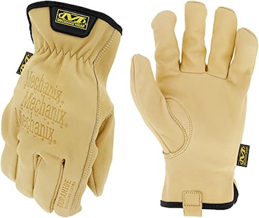Mechanix Wear Leather Cow Driver Breathable Leather Driver Gloves for Hand Safety Elastic Cuff Comfortable Fit Water Resistant Tan Womens Large
