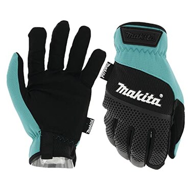 Makita Unisex T 04167 Open Cuff Flexible Protection Utility Work Gloves Large TealBlack Large US