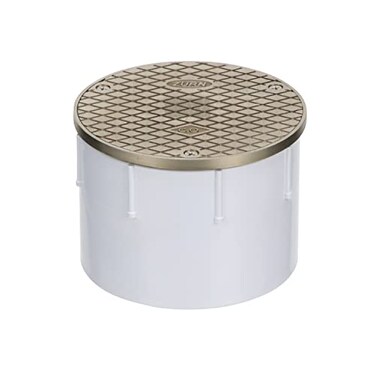Zurn CO2450PV4 Adjustable Floor Cleanout Nickel Top 4 PVC Brass
