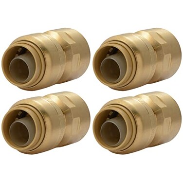 SharkBite 12 x 12 Inch FNPT Adapter Pack of 4 Push To Connect Brass Plumbing Fitting PEX Pipe Copper CPVC PERT HDPE U072LFA4