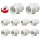Boltigen 10Pcs White PVC Pipe Fittings 12 NPT Female Thread PVC Pipe Fitting Adapter Connector PVC Female Threaded Pipe Coupling Socket x NPT Female Sch40