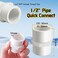 Boltigen 10Pcs White PVC Pipe Fittings 12 NPT Female Thread PVC Pipe Fitting Adapter Connector PVC Female Threaded Pipe Coupling Socket x NPT Female Sch40