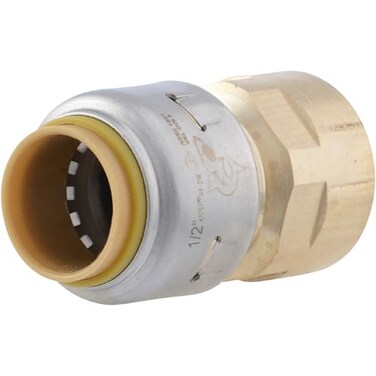 SharkBite Max 12 x 12 Inch FNPT Adapter Push To Connect Brass Plumbing Fitting PEX Pipe Copper CPVC PERT HDPE UR072A