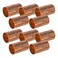 PROCURU 10Pack Made in USA 12Inch Copper Coupling with Stop Roll or Dimple C x C Sweat Connection LF Safe CWCR001210P