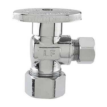 Plumb Pak Keeney PP61PCLF 12 Nominal Copper by 38 OD Lead Free Quarter Turn Angle Valve 12 x 38 Chrome