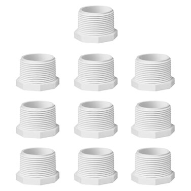 FangKingNo 10pcs 1 Inch PVC Cleanout Plug Male Threaded Drain End Cap Couplin Adaptor for PVC Pipe Pressure Fitting Schedule 40 NPT Threads Water Pipe closing 1 10