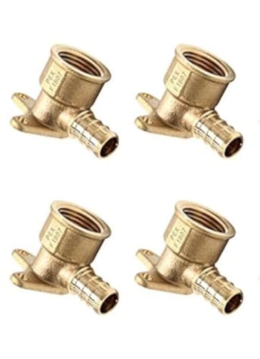 EFIELD Pack of 4 Pex Fitting 12 Inch x 12 Inch Female NPT DropEar Elbow Brass FittingsPEX18072254PCS