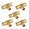 EFIELD Pack of 5 Efield 1 x1x 34 Pex Reducing Tee Barb Crimp Brass Fittings For Pex Tubing ConnectionPEX1807090