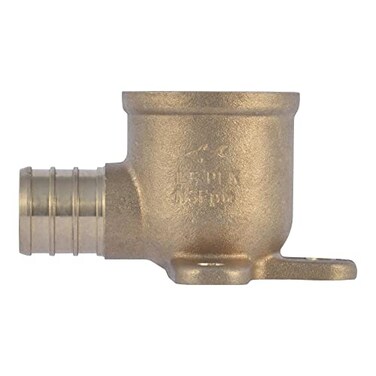 SharkBite 34 PEX Pipe x 34 Inch FNPT Crimp 90 Degree Drop Ear Elbow Brass Plumbing Fitting PEX Pipe PERT UC340LFA
