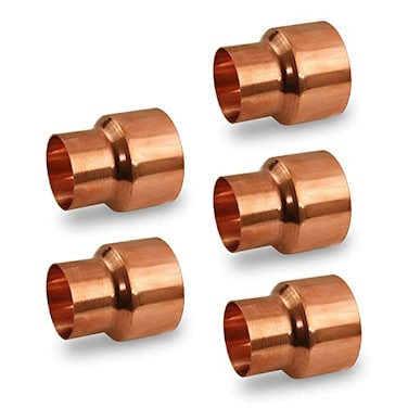 SUPPLYGIANT DDSD03425 Reducing Copper Coupling Fittings With Sweat Ends And Rolled Tube 34 X 12 Inch