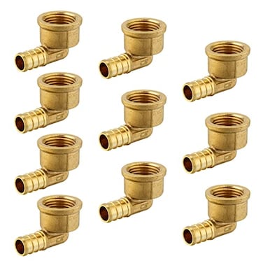 EFIELD 10Pack Pex Crimp Fittings 12x12 Female Threaded NPT Elbow ASTM F1807PEX1807106