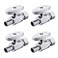 EFIELD Pack of 4 14 Turn Straight Stop Valve 38 OD Compression X 12 Barb Crimp Pex Chrome Plated BrassVALVE0854PCS